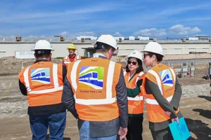 Supervisor Solis group photo at a construction site