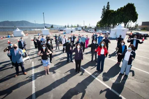 District 1 – Supervisor Hilda L. Solis April 15, 2020 - South El Monte COVID-19 test site opening. Photo by Bryan Chan / Board of Supervisors