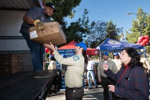 Supervisor Solis at the Hacienda Heights Turkey Giveaway