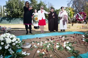 Supervisor Mitchell and Supervisor Hahn attending a funeral