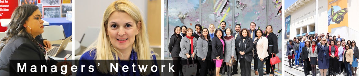 Manager's Network collage photo of different groups of people.