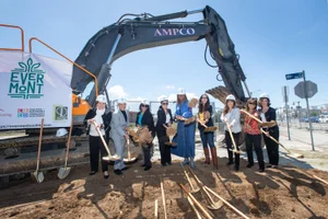 Supervisor Mitchell group picture at a construction ceremony