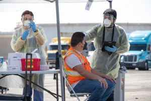 District 1 – Supervisor Hilda L. Solis March 12, 2021 - Northeast Community Clinic and Teamsters Union Vaccine Site Photo by Bryan Chan / Board of Supervisors