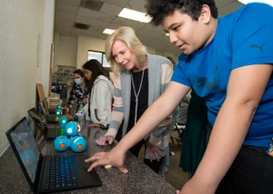 Supervisor Hahn at the Grand re-opening of the Tech Center at Lugo Park