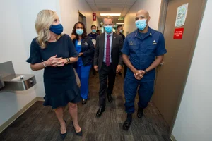 District 5 – Supervisor Kathryn Barger Sept. 14, 2020 – Meeting with US Surgeon General Adams and Dr. Jonathan E Sherin. Photo by Diandra Jay / Board of Supervisors