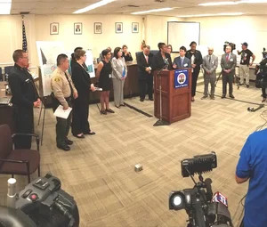 2018 Hate Crime Report Press Conference group photo.