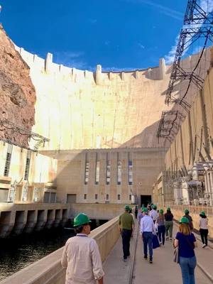 POV photo at the bottom of an aqueduct.