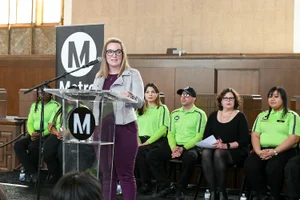 Supervisor Horvath speaking at the METRO Ambassador Program Press Conference