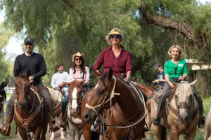 Supervisor Hahn group photo horse-riding at the Rolling Hills Estates Mayor Breakfast ride