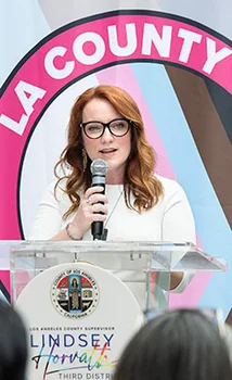 Background photo of Lindsey P. Horvath