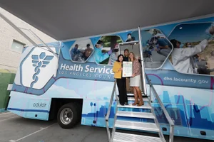 Supervisor Solis group photo at the DHS Housing for Health's Street Medicine Launch