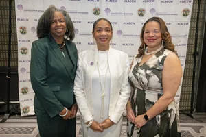 3 women posing for a picture.