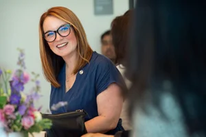 Supervisor Horvath looking at someone off camera