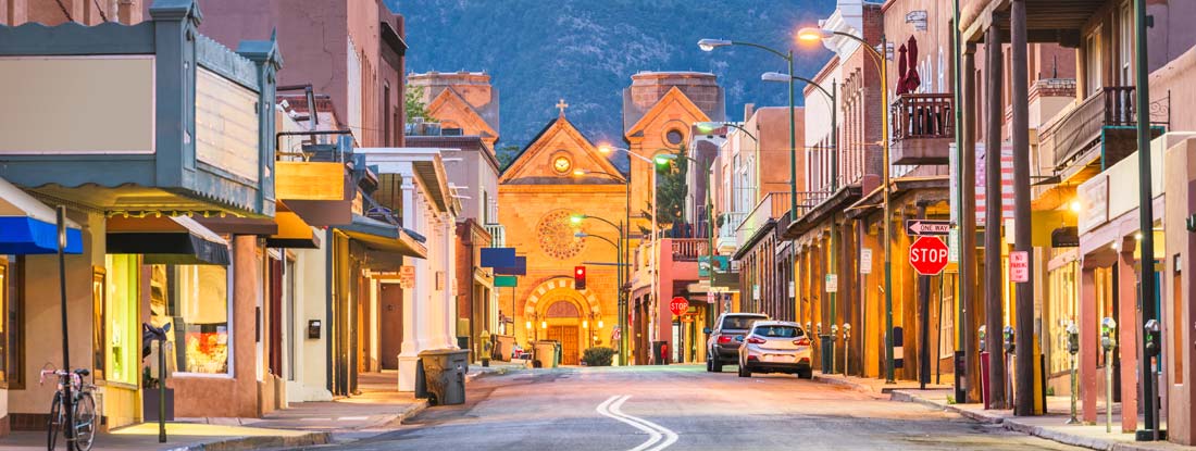 Downtown New Mexico City Street. New Mexico Commercial Property Insurance