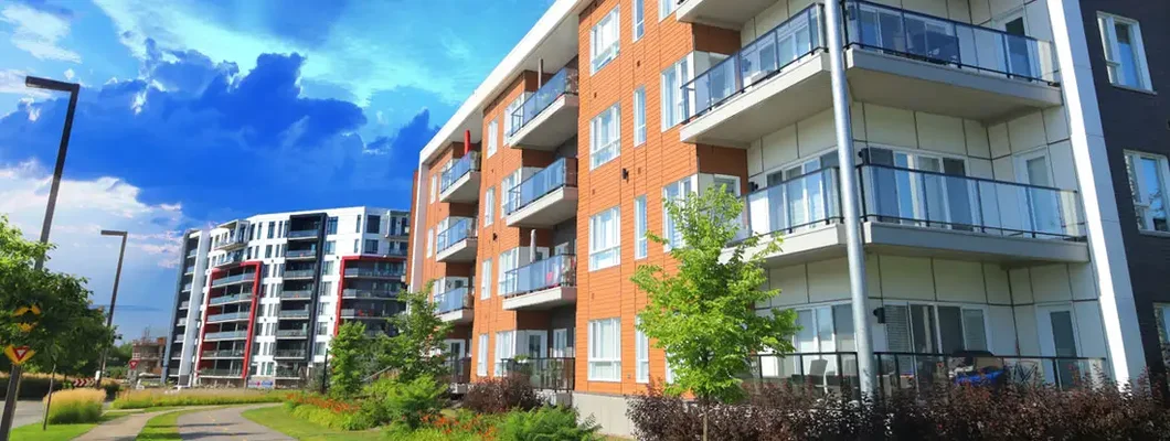 Large Multi-Condos Building Blocks with Bicycles Lane and Pedestrian Walkway. Find West Virginia condo insurance.