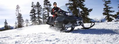 Snowmobile rider enjoying the ride