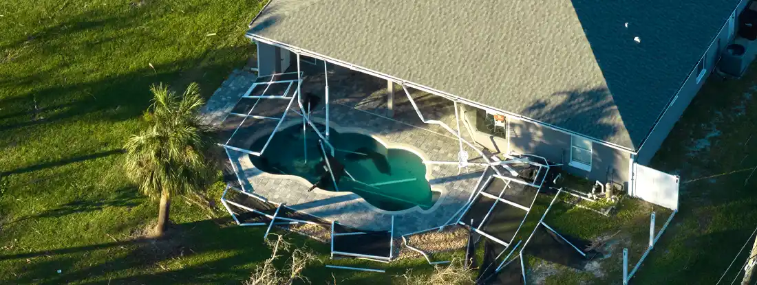Damaged pool after storm. Does homeowners insurance cover pool damage?