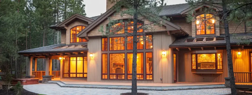 Home at twilight. Essex, Vermont Homeowners Insurance.