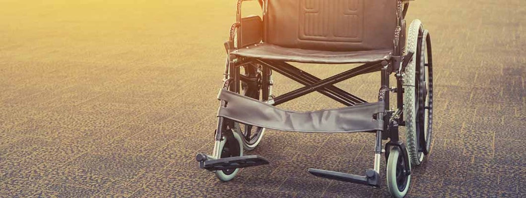 Wheelchair in the interior of the airport. Best Long Term Group Disability Insurance.