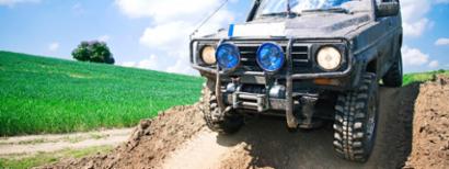 Off-road vehicle driving in the mud