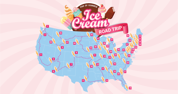 Ice Cream Road Trip Map