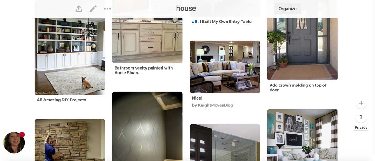 Pinterest board with building a house ideas.