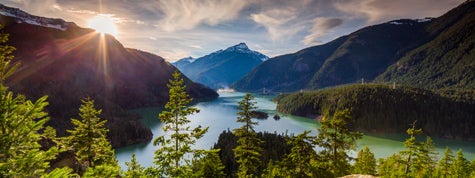 Diablo Lake is a reservoir in the North Cascade mountains of northern Washington state