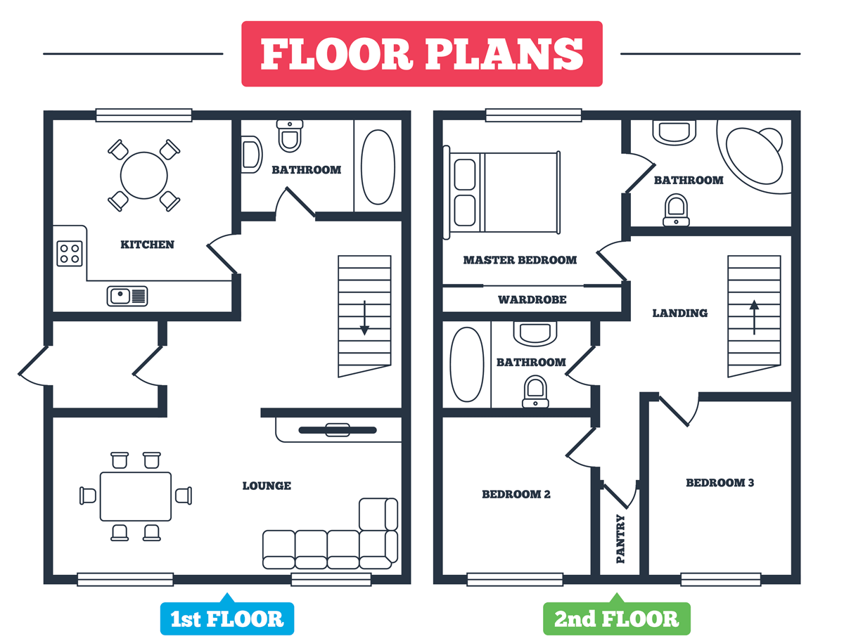 Floor plan of a house.