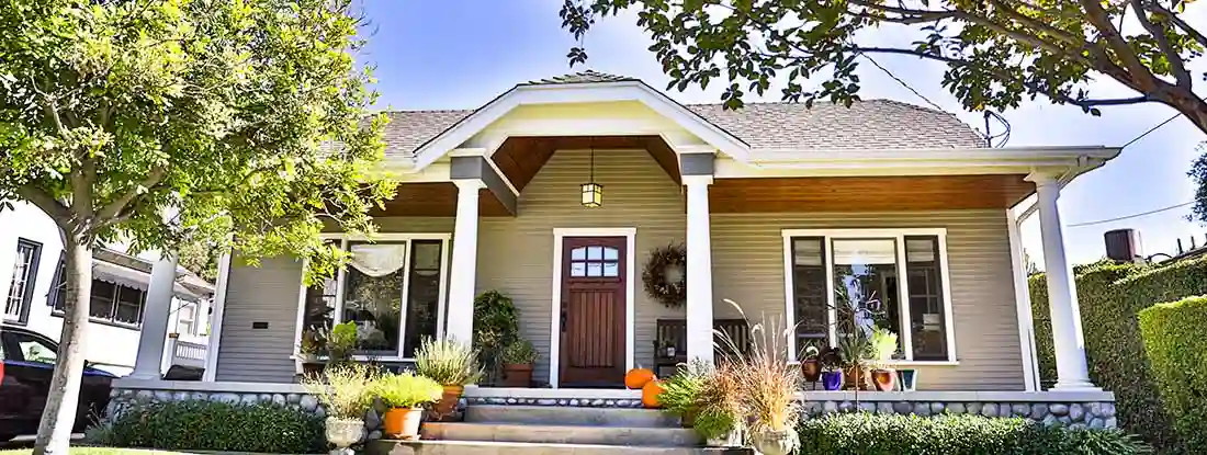 Craftsman Bungalow Home in California. Find Los Angeles California homeowners insurance.