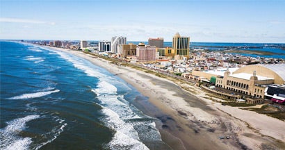 Atlantic city waterline aerial view, New Jersey