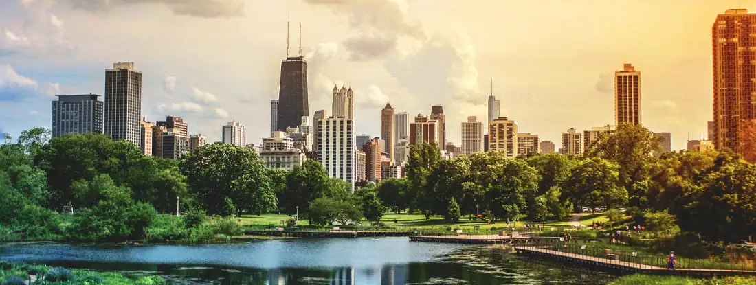 Chicago Skyline. Illinois Commercial Property Insurance.