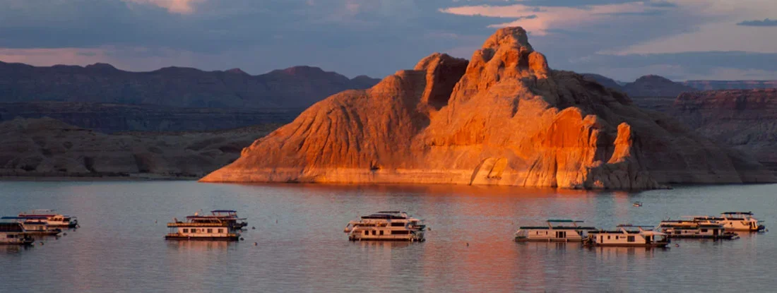 View of Lake Powell during the winter. Find Arizona Boat Insurance.