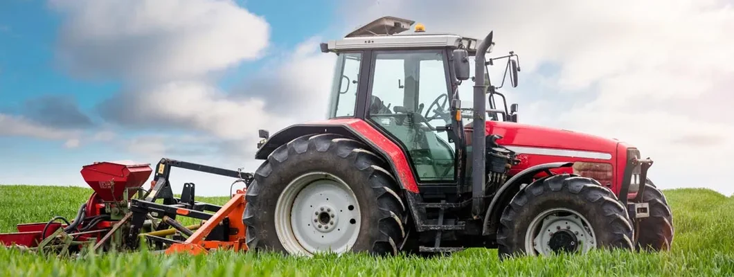Agricultural equipment for plantations in close-up. Find Tractor Insurance. 