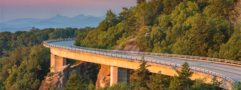 Morning light over viaduct, Blue Ridge Parkway
