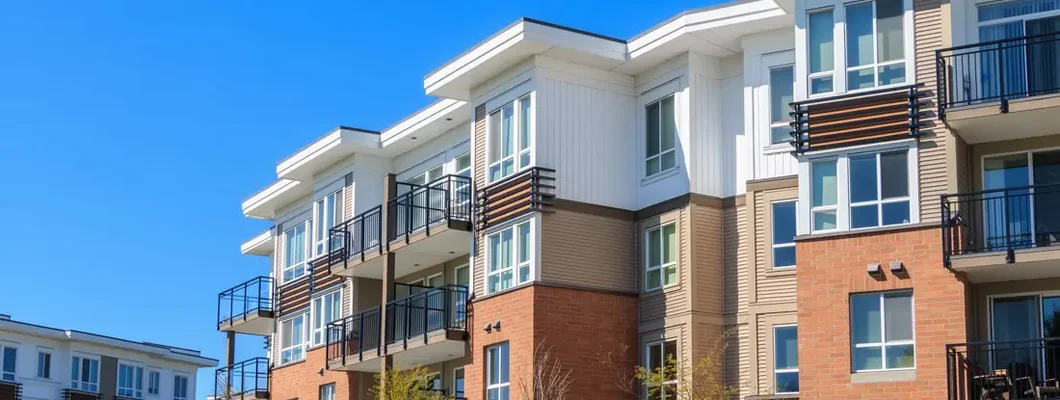 Architectural details of modern apartment building. Find Mississippi Renters Insurance.
