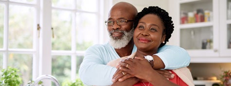 happy mature couple spending time together at home