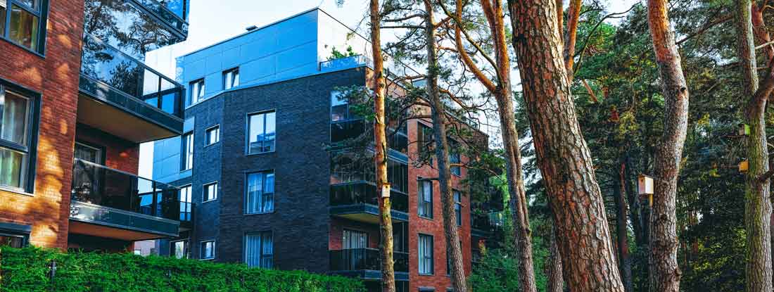 Modern residential development. HO6 Condo Insurance.