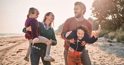 Family on the beach