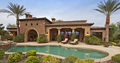 House Exterior with swimming pool. 10 Types of Houses.