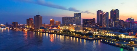 Aerial view of New Orleans at sunset, Louisiana
