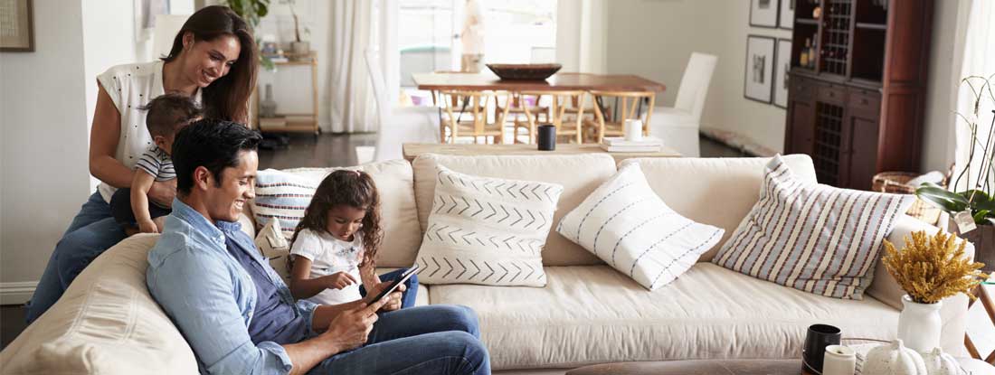 Family enjoying the living space. Find Life Insurance.