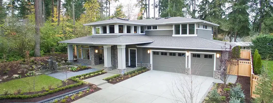 Luxurious new construction home exterior. Dublin, Ohio Homeowners Insurance.