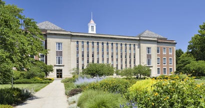 Street side view of the campus of the University of Nebraska in downtown Lincoln.