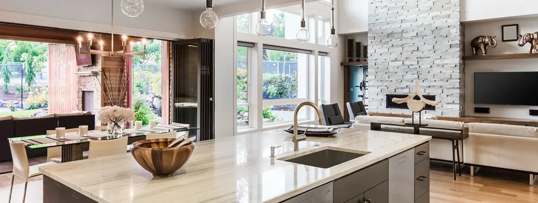 Kitchen in New Luxury Home with Open Floorplan. Homeowners Insurance in Haddonfield, New Jersey.