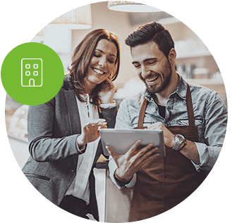 Owner and bar tender going through daily tasks. Find Business Coverage Types.