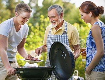 Family having a barbecue