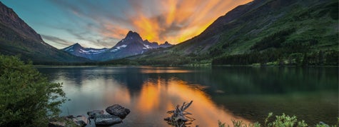 Swiftcurrent Lake at dawn, Montana