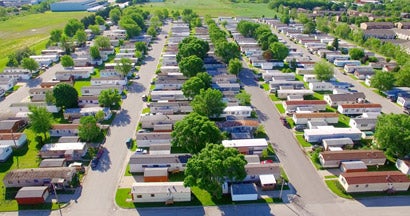 Mobile home court on sunny summer morning. Mobile Home Coverage Types