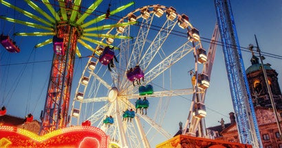 Amusement park carousel. Find Event Liability Insurance.