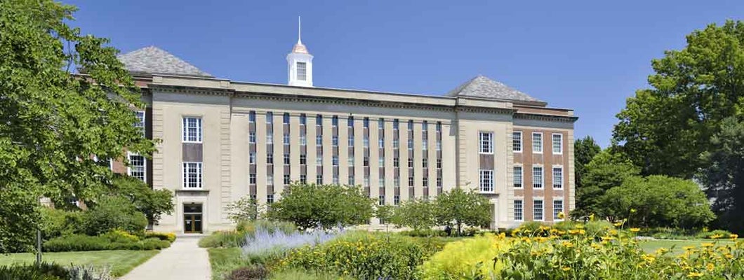 Street side view of the campus of the University of Nebraska in downtown Lincoln.